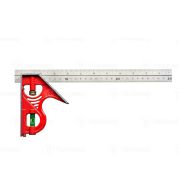 Combination Square – Multi-Purpose Square with Ruler, 90°/45° Head and Spirit Level for Marking, Measuring and Checking Angles in Wood and Metal